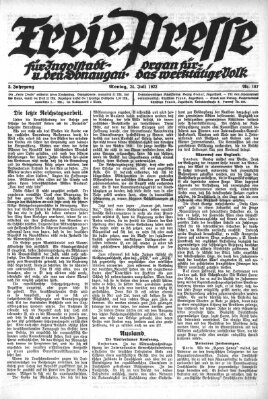 Freie Presse für Ingolstadt u. den Donaugau (Ingolstädter Anzeiger) Montag 24. Juli 1922