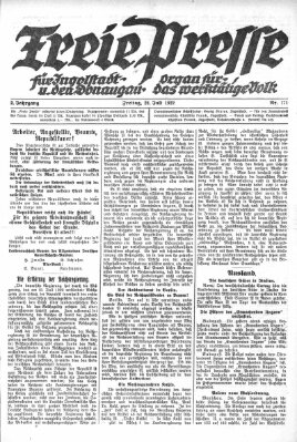 Freie Presse für Ingolstadt u. den Donaugau (Ingolstädter Anzeiger) Freitag 28. Juli 1922