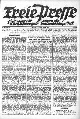 Freie Presse für Ingolstadt u. den Donaugau (Ingolstädter Anzeiger) Dienstag 5. September 1922