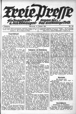 Freie Presse für Ingolstadt u. den Donaugau (Ingolstädter Anzeiger) Mittwoch 25. Oktober 1922