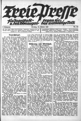 Freie Presse für Ingolstadt u. den Donaugau (Ingolstädter Anzeiger) Montag 30. Oktober 1922