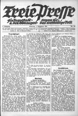 Freie Presse für Ingolstadt u. den Donaugau (Ingolstädter Anzeiger) Samstag 4. November 1922