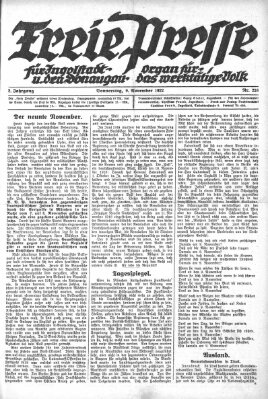 Freie Presse für Ingolstadt u. den Donaugau (Ingolstädter Anzeiger) Donnerstag 9. November 1922