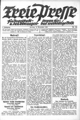 Freie Presse für Ingolstadt u. den Donaugau (Ingolstädter Anzeiger) Freitag 10. November 1922