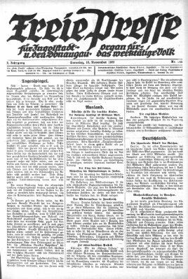 Freie Presse für Ingolstadt u. den Donaugau (Ingolstädter Anzeiger) Samstag 18. November 1922