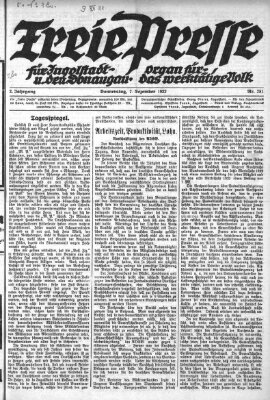 Freie Presse für Ingolstadt u. den Donaugau (Ingolstädter Anzeiger) Donnerstag 7. Dezember 1922