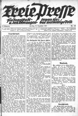 Freie Presse für Ingolstadt u. den Donaugau (Ingolstädter Anzeiger) Freitag 22. Dezember 1922