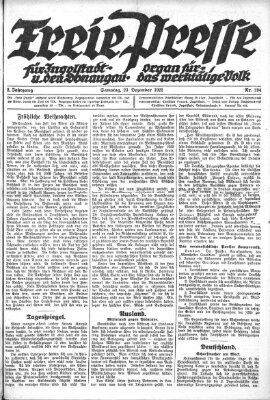 Freie Presse für Ingolstadt u. den Donaugau (Ingolstädter Anzeiger) Samstag 23. Dezember 1922