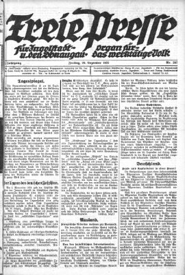 Freie Presse für Ingolstadt u. den Donaugau (Ingolstädter Anzeiger) Freitag 29. Dezember 1922