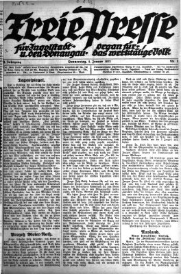 Freie Presse für Ingolstadt u. den Donaugau (Ingolstädter Anzeiger) Donnerstag 4. Januar 1923