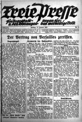 Freie Presse für Ingolstadt u. den Donaugau (Ingolstädter Anzeiger) Freitag 12. Januar 1923