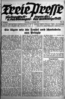 Freie Presse für Ingolstadt u. den Donaugau (Ingolstädter Anzeiger) Dienstag 16. Januar 1923