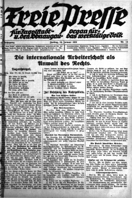 Freie Presse für Ingolstadt u. den Donaugau (Ingolstädter Anzeiger) Freitag 19. Januar 1923