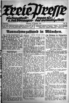 Freie Presse für Ingolstadt u. den Donaugau (Ingolstädter Anzeiger) Samstag 27. Januar 1923