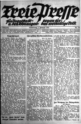 Freie Presse für Ingolstadt u. den Donaugau (Ingolstädter Anzeiger) Donnerstag 1. Februar 1923