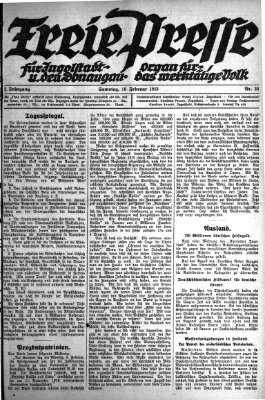 Freie Presse für Ingolstadt u. den Donaugau (Ingolstädter Anzeiger) Samstag 10. Februar 1923