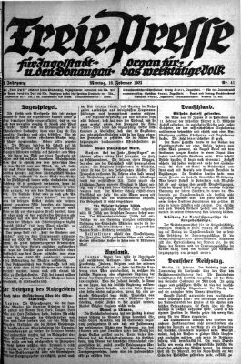 Freie Presse für Ingolstadt u. den Donaugau (Ingolstädter Anzeiger) Montag 19. Februar 1923