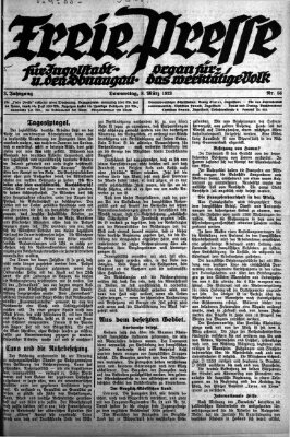 Freie Presse für Ingolstadt u. den Donaugau (Ingolstädter Anzeiger) Donnerstag 8. März 1923