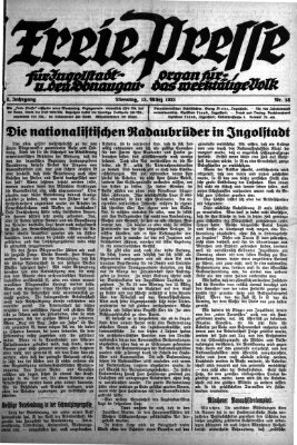 Freie Presse für Ingolstadt u. den Donaugau (Ingolstädter Anzeiger) Dienstag 13. März 1923