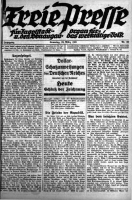 Freie Presse für Ingolstadt u. den Donaugau (Ingolstädter Anzeiger) Samstag 24. März 1923