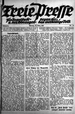 Freie Presse für Ingolstadt u. den Donaugau (Ingolstädter Anzeiger) Montag 26. März 1923