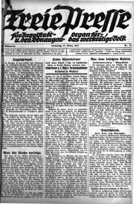 Freie Presse für Ingolstadt u. den Donaugau (Ingolstädter Anzeiger) Dienstag 27. März 1923