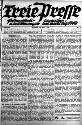 Freie Presse für Ingolstadt u. den Donaugau (Ingolstädter Anzeiger) Mittwoch 28. März 1923