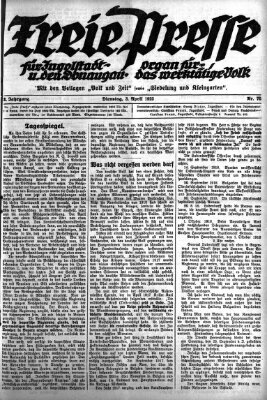 Freie Presse für Ingolstadt u. den Donaugau (Ingolstädter Anzeiger) Dienstag 3. April 1923