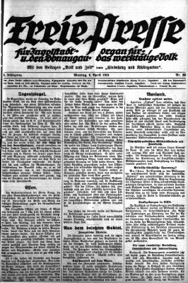 Freie Presse für Ingolstadt u. den Donaugau (Ingolstädter Anzeiger) Montag 9. April 1923