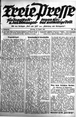 Freie Presse für Ingolstadt u. den Donaugau (Ingolstädter Anzeiger) Freitag 27. April 1923