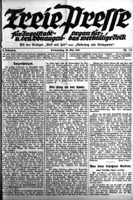 Freie Presse für Ingolstadt u. den Donaugau (Ingolstädter Anzeiger) Donnerstag 24. Mai 1923