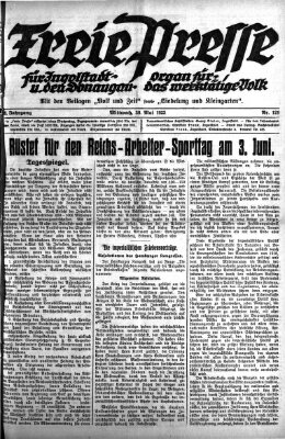 Freie Presse für Ingolstadt u. den Donaugau (Ingolstädter Anzeiger) Mittwoch 30. Mai 1923