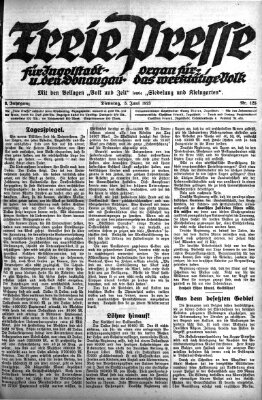 Freie Presse für Ingolstadt u. den Donaugau (Ingolstädter Anzeiger) Dienstag 5. Juni 1923