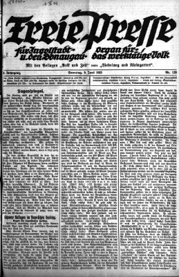 Freie Presse für Ingolstadt u. den Donaugau (Ingolstädter Anzeiger) Samstag 9. Juni 1923