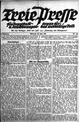 Freie Presse für Ingolstadt u. den Donaugau (Ingolstädter Anzeiger) Mittwoch 20. Juni 1923