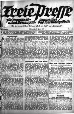 Freie Presse für Ingolstadt u. den Donaugau (Ingolstädter Anzeiger) Mittwoch 27. Juni 1923