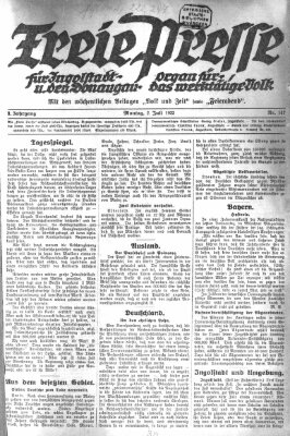 Freie Presse für Ingolstadt u. den Donaugau (Ingolstädter Anzeiger) Montag 2. Juli 1923