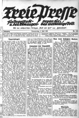 Freie Presse für Ingolstadt u. den Donaugau (Ingolstädter Anzeiger) Donnerstag 5. Juli 1923