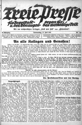 Freie Presse für Ingolstadt u. den Donaugau (Ingolstädter Anzeiger) Donnerstag 12. Juli 1923