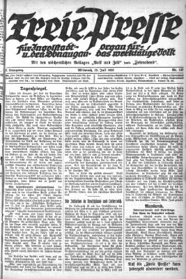 Freie Presse für Ingolstadt u. den Donaugau (Ingolstädter Anzeiger) Mittwoch 25. Juli 1923