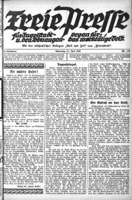 Freie Presse für Ingolstadt u. den Donaugau (Ingolstädter Anzeiger) Dienstag 31. Juli 1923