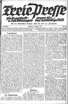 Freie Presse für Ingolstadt u. den Donaugau (Ingolstädter Anzeiger) Montag 6. August 1923