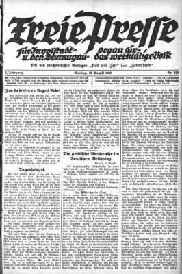 Freie Presse für Ingolstadt u. den Donaugau (Ingolstädter Anzeiger) Montag 13. August 1923