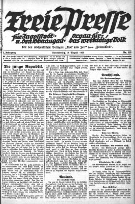 Freie Presse für Ingolstadt u. den Donaugau (Ingolstädter Anzeiger) Donnerstag 16. August 1923