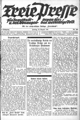 Freie Presse für Ingolstadt u. den Donaugau (Ingolstädter Anzeiger) Freitag 24. August 1923