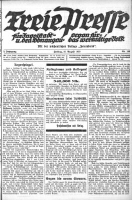 Freie Presse für Ingolstadt u. den Donaugau (Ingolstädter Anzeiger) Freitag 31. August 1923