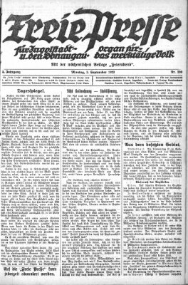 Freie Presse für Ingolstadt u. den Donaugau (Ingolstädter Anzeiger) Montag 3. September 1923