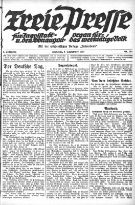 Freie Presse für Ingolstadt u. den Donaugau (Ingolstädter Anzeiger) Dienstag 4. September 1923