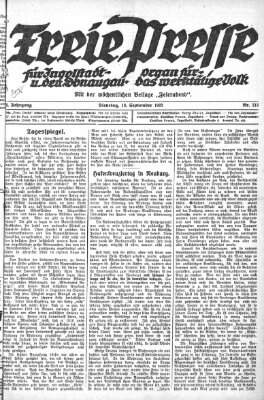 Freie Presse für Ingolstadt u. den Donaugau (Ingolstädter Anzeiger) Dienstag 18. September 1923