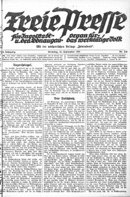 Freie Presse für Ingolstadt u. den Donaugau (Ingolstädter Anzeiger) Dienstag 25. September 1923